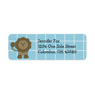 Blue & White Safari Return Address Labels