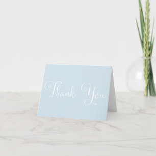 Blue White Script Personalised Wedding Thank you Card