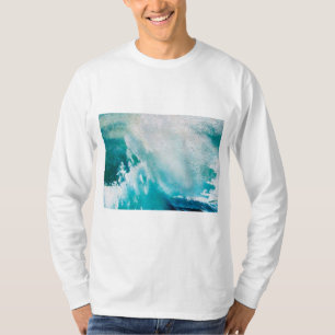 BLUE WHITE SEA WAVES IN THE STORM T-Shirt