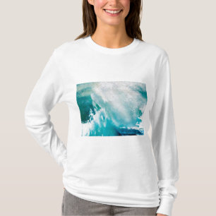 BLUE WHITE SEA WAVES IN THE STORM T-Shirt