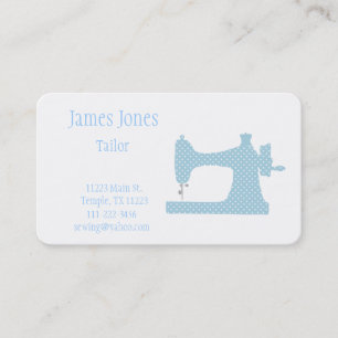 Blue & White Sewing Machine Tailor Business Card