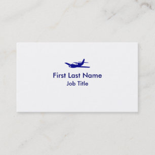 Blue white simple aeroplane custom business cards
