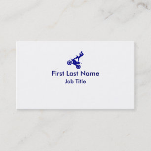 Blue white simple motocross custom business cards