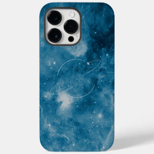 Blue White Simple Space Photo Planet Illustration Case-Mate iPhone 14 Pro Max Case