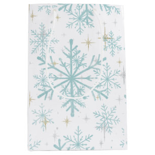 Blue & White Snowflake Sparkle Gift Bag – Frosty 