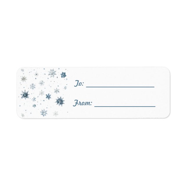 Blue White Snowflakes Christmas  Return Address Label (Front)