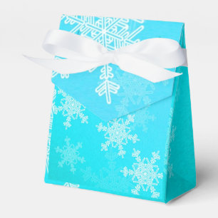 Blue White Snowflakes Minimalist Christmas Favour Box