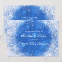 Blue & White Sparkle Cinderella Any Event Party