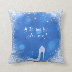 Blue & White Sparkle Glamour High Heel Shoes Cushion