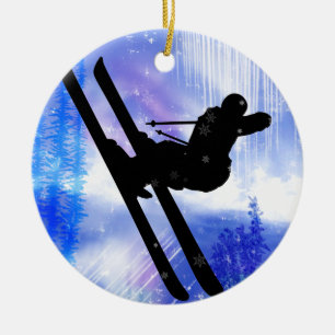 Blue & White Splashes Ceramic Tree Decoration