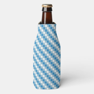 Blue-white squares background bottle cooler