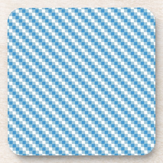 Blue-white squares background coaster (Front)