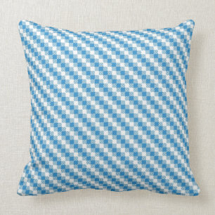 Blue-white squares background cushion