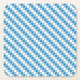 Blue-white squares background square paper coaster