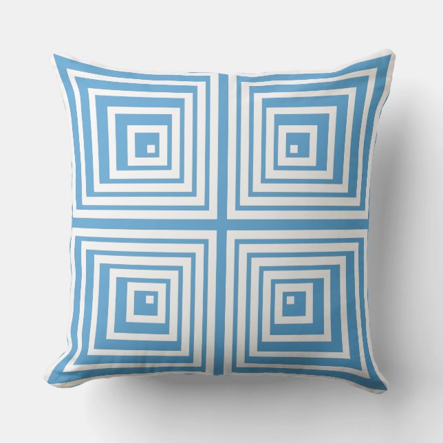 Blue & White Star Formation Pattern- Throw Pillow (Front)