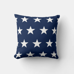 Blue & White Star Pattern Nautical Design,Coastal Cushion