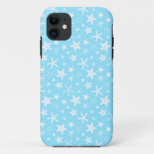 Blue White Starfish iPhone 11 Case