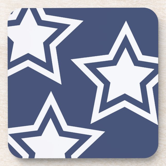 Blue White Stars Coaster (Front)