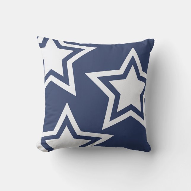 Blue White Stars Cushion (Front)