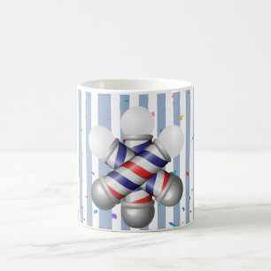 Blue & White Stripe Mug Barber Pole