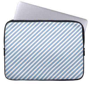 Blue & White Striped Laptop Sleeve