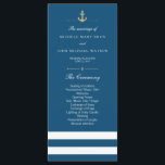 Blue White Striped Nautical Program Rack Cards<br><div class="desc">Customise this Stylish Modern Nautical Wedding Program Cards. Don't forget to personalise the back side too. Dark Blue and white striped design, set as a template for an easy customisation. Blue colour of this design is customisable and can be changed to any other colour, you can change it by changing...</div>