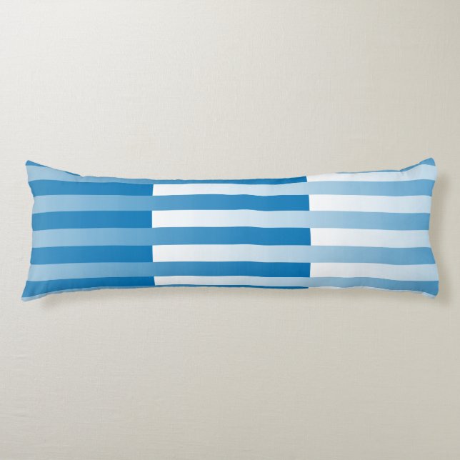 Blue White Striped Pattern Body Cushion (Front)