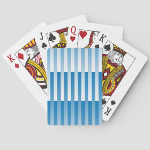 Blue White Striped Pattern Playing Cards