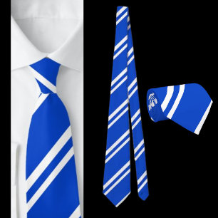 Blue White Striped Pattern Tie
