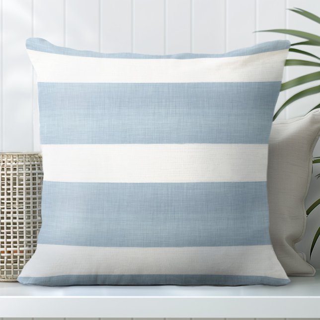 Blue & White Striped Pillow - Block Stripes (Creator Uploaded)