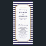 Blue White Striped Wedding Program Rack Cards<br><div class="desc">Customise this Stylish Modern Blue and White Striped Nautical Wedding Program Cards. Don't forget to personalise the back side too. Set as a template for an easy customisation. Below are links to a matching Wedding Invitation, RSVP Card, Guest Information Directions Cards, Rehearsal Dinner Invitation, Thank You Tag Cards and Stickers:...</div>