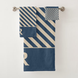 Blue/White Stripes Bath Towel Set