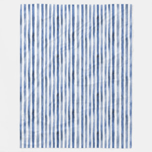 Blue White Stripes  Fleece Blanket