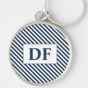 Blue/White Stripes Keychain