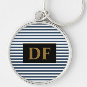 Blue/White Stripes Keychain