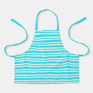 Blue White Stripes Pattern Apron