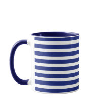 Blue White Stripes Pattern Chinoiserie Coastal