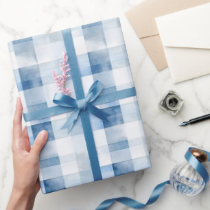 Blue White Stripes Wrapping Paper