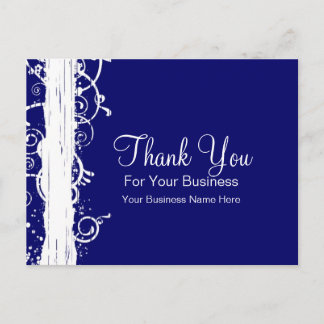 Blue & White Swirls :: Business Postcard Template
