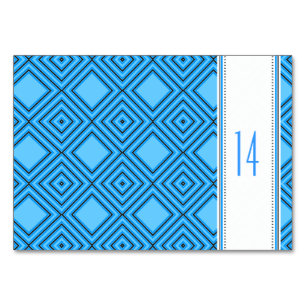 Blue white Tablecards Table Number