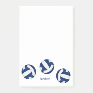 blue white team colours volleyball athlete or coac post-it notes