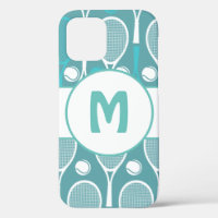 Blue & White Tennis Rackets Balls Player Name Cute