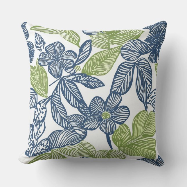 Blue & White Throw Pillow (Front)