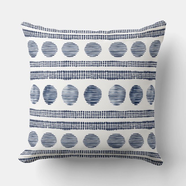 Blue & White Throw Pillow (Front)