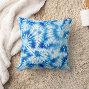 Blue White Tie Dye Cushion