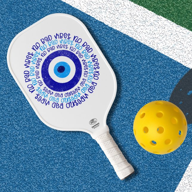 Blue & White Tie Dye Pickleball Paddle Evil Eye (Creator Uploaded)