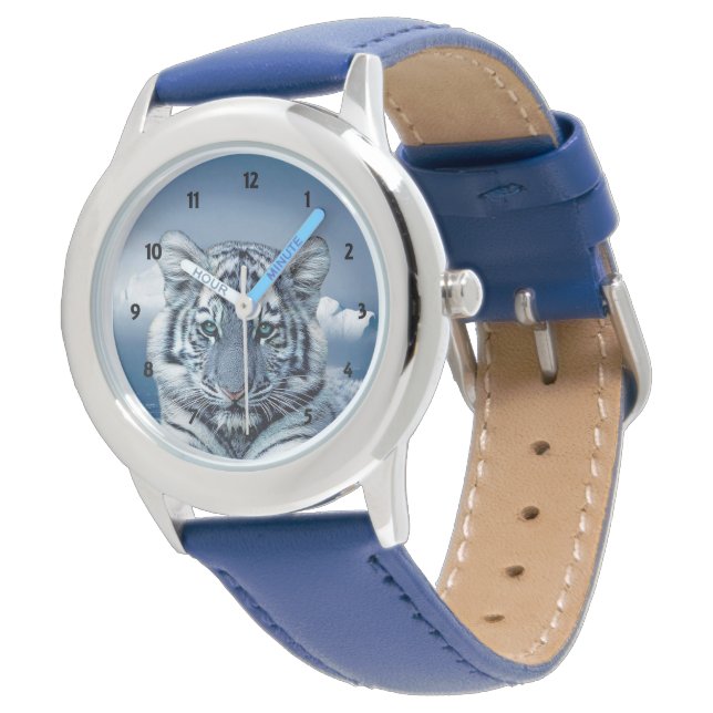 Blue White Tiger Watch (Angled)