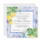 Blue White Tile Lemon Floral Citrus Foliage Rustic