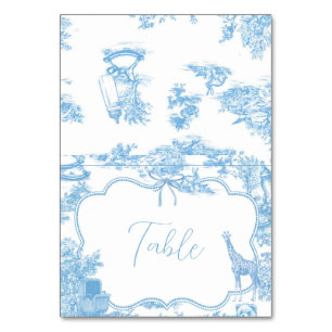 Blue White Toile de Jouy French Table Number