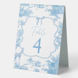 Blue White Toile de Jouy French Table Number